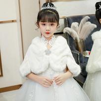 Vaikų vestuvinė dirbtinio kailio vakarinė suknelė Bolero Cape Vestuvinė skara M gray