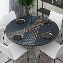 Šiaurės stiliaus PVC staltiesė, atspari vandeniui ir alyvai atspari odinė staltiesė, plastikinė apvali paprasta viešbučio odinė stalo kilimėlis Diameter 60cm