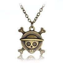 Anime One Piece Karoliai su Luffy Šiaudine Skrybėle ir Žetonu Pakabuku Vyriški Mados Aksesuarai Papuošalai Gerbėjams beige