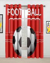 3D Futbolo Žaidimo Langų Užuolaidos Svetainei, Miegamajam, Virtuvei, Vaikų Kambariui Užuolaidos 135W165H(CM)53x65in&Grommet Top