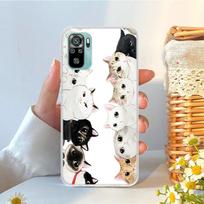 Animacinių filmukų mielų kačių fonas Minkštas telefono dėklas, skirtas Xiaomi Redmi Note 10 10S 9 9S 8 7 8T 11S 11T 11 Pro 9A 9T 9C 8A 7A Korpuso dangtelis Redmi 7A