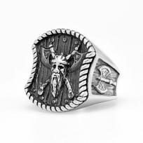 S925 sidabrinis žiedas Viking portretinis piratų serijos vyriškas žiedas 13 gray