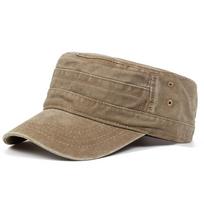 Klasikinė retro vyriška skalbta medvilninė beisbolo kepurė Reguliuojama plokščia kepuraitė Žieminės karinės kepuraitės Laukinės kepurės Trucker Hat chaki
