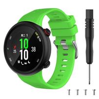 Nauja silikoninė išmanioji laikrodžio apyrankė skirta Garmin Forerunner 45 45s Sport apyrankės dirželiui su įrankiu Garmin Swim 2 apyrankės priedams For Forerunner 45s žalia