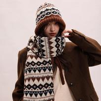 Bag Hat~A Dual-Purpose Hepburn Style Lazy Strap Stacking Hat For Women, Sweet Autumn And Winter Warm And Versatile Woolen Hat one size brown