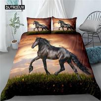 Bėgančio žirgo 3D patalynės komplektas Karališko dydžio Karalienės dydžio Dvigulis Pilno dydžio Viengulis dydis Patalynės komplektas 150x200cm 3pcs
