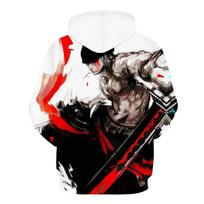 Animacinis One Piece Roronoa Zoro 3D džemperis su gobtuvu vyrams Mada Kasdienis Cosplay kostiumas Juokingas Pavasarinis Gatvės stiliaus Džemperis Striukė M gray