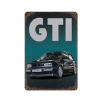 Vintažinio automobilio dekoracija 80-ųjų GTI Sportinis Klasikinis Automobilis Metalinė Skardos Plokštelė Garažas Vyro Urvas Svetainė Namų Sienų Menas 8x12 colio 20x30cm gray