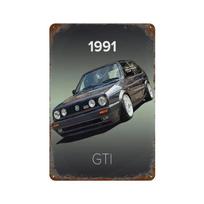 Vintažinio automobilio dekoracija 80-ųjų GTI Sportinis Klasikinis Automobilis Metalinė Skardos Plokštelė Garažas Vyro Urvas Svetainė Namų Sienų Menas 8x12 colio 20x30cm
