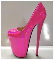 Seksualios 22 cm platformos aukštakulniai, lakuotos odos, aukso, raudonos, rožinės spalvos, moteriški aukštakulniai, biuro, vakarėlio, fetišo, vestuviniai bateliai, didelis, 50 dydis 39 rožinė