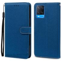 OPPO A54 dėklas A54 5G piniginės odinis atverčiamas dėklas OPPO A54 5G dėklui CPH2239 CPH2195 OPPOA54 A 54 smūgiams atsparus telefono dėklas Fundas OPPO A54 5G tamsiai mėlyna spalva