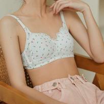 Girls Cute Bras Sweat Dot Printing Student Push Up Underwear Wireless 34/75AB balta