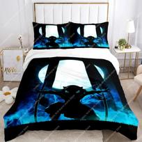 Anime Demon Slayer Print Bedding Set Nezuko Bed Linen Full Queen Double Single King Size Duvet Cover Set Linen Boys Adults Gift 140x200cm 3pcs white