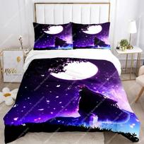Anime Demon Slayer Print Bedding Set Nezuko Bed Linen Full Queen Double Single King Size Duvet Cover Set Linen Boys Adults Gift EU Double(200x200cm)