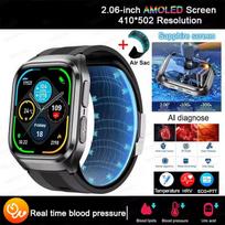 Naujas AI Diagnozės EKG Sveikatos Išmanusis Laikrodis Vyrams Kraujo Spaudimas Lipidai Šlapimo Rūgštis NFC Oro Siurblys Oro Pagalvė Sveikatos Išmanieji Laikrodžiai Moterims skirti IOS Android juoda