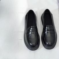 Minkštos odos, storapadžiai, aukštį didinantys mokasinai moterims, retro stiliaus batai 38 black