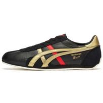 Onitsuka Tiger Runspark Retro Patogūs Neslystantys Patvarūs Žemakulniai Laisvalaikio Miesto Kelionėms Bėgimo Batai Unisex Kedai Juodi Auksiniai 1183B480-001 36 beige