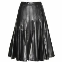 Minkštas tikros juodos odos rankų darbo vakarėlio drabužis Moteriškas lambskin sijonas Stilingas 2XL juoda