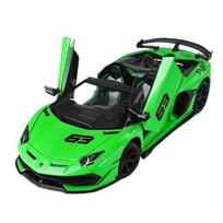 1/18 Lamborghini Aventador SVJ63 Nuimamas kabrioletas Superautomobilis Lydinio lietas modelis Automobilių dalių parduotuvė Interjero kolekcija žolės žalia spalva