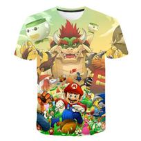 Vaikų žaidimas Super Mario Marškinėliai Berniukų ir Mergaičių Drabužiai Mario Bros Marškinėliai Vasariniai Trumpomis Rankovėmis Vaikų Marškinėliai Animacinis Viršus 120 beige