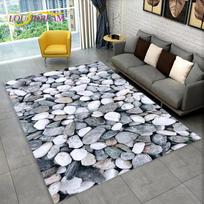 3D Akmens Pėdsakas Paplūdimio Akmenukai Plotinis Kilimas, Kilimas Namams Svetainei Miegamajam Sofai Durų Kilimėlis Virtuvės Dekorui Neslystantis Grindų Kilimėlis 50x80cm20x32in black