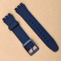 Silikoninis dirželis Swatch laikrodžiui Minkštas TPU laikrodžio apyrankė 17mm 19mm Guminis dirželis Vyrams Moterims Diržas Apyrankė 20mm Juosta Laikrodžio Priedai CLE 19mm tamsiai mėlyna spalva