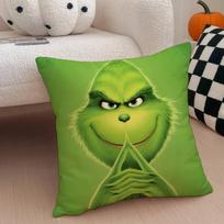 Filmas The G-Grinch C-Kalėdos Pagalvės užvalkalas Antialerginis pagalvės užvalkalas Nuo dulkių erkučių Nematomas užtrauktukas Šilkinis trumpas pliušas Sofos pagalvės užvalkalas 12x12Inch green