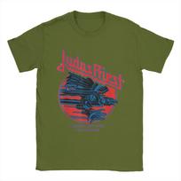 Judas Priest Screaming For Vengeance T Shirt Men's Cotton Vintage T-Shirt Crewneck Blue Eagle Tee Short Sleeve merch Graphic XL red