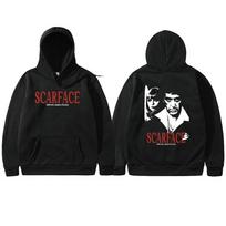 Filmo Scarface Al Pacino Grafinis Džemperis Su Gobtuvu Vintage Tony Montana Džemperis Su Gobtuvu Vyrams Moterims Hip Hop Rock Dydelis Puloveris Džemperiai Su Gobtuvais M black