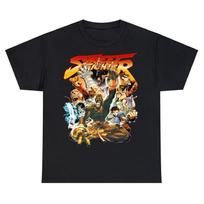 Street Fighter Marškinėliai Vintage Hip Hop Japonų Anime Harajuku Trumpomis Rankovėmis Streetwear Kasdieniniai Medvilniniai Viršutiniai Drabužiai Atsitiktiniai Unisex Marškinėliai M brown