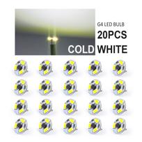 20 vnt. G4 LED lemputė 12V SMD 5730 Balta/Šiltai balta Gartuvės, Krištolinio sietyno, Spintelių apšvietimui 20PCS COLD WHITE LED BULB