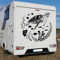 Didelis Vėžlys Po Jūra Sunkvežimio Automobilio Lipdukas Decal Kelionė Nuotykis Kempingui RV Kemperiui Karavanui Vinilinė Dekoro 40cmwidex38cmhigh auksas