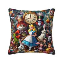 Individualūs Disney Alisos Stebuklų šalyje pagalvės užvalkalai Juokingas Čėšyro katinas Aksominė prabangi pagalvės dekoracija Svetainei 12x12Inch gray