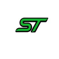 3D Metalinis ST Line Priekinės Grotelės Emblema Ženklelis Automobilio Priekinės Dalies Kamieno Lipdukai Ford Focus Mondeo Fiesta Explorer Stilizavimo Aksesuarai žalia