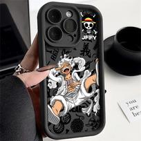 Dėklas iPhone 13 16 Pro Max 15 Plus 14 12 16e 11 13Pro 15Pro 14+ Minkštas dėklas 16+ One Pieces Anime iPhone 16 gray