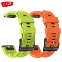 2 vnt. QuickFit dirželis 22 mm 26 mm, skirtas Garmin Fenix 8 E 7 7X 6X 6 Pro 5X Plus/Epix Gen 2/Tactix 8, riešo dirželis, sportinis silikoninis apyrankė QuickFit 26mm yellow