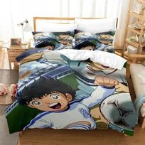 Anime Captain Tsubasa Lovos Patalynės KolekcijaAntklodės Užvalkalas Antklodė Lovos Kolekcija Quilto Užvalkalas Pagalvės Užvalkalas Karališkojo Karalienės Dvigulio Dydžio Berniukams Mergaitėms Suaugusiems 70x133cm 2pcs