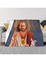 Šventas Nicolas iš Narvo Nic Cage Originalus Religinis Tapybos Kūrinys Itin Minkštas Mikropluošto Antklodė 75X95CM pilka spalva