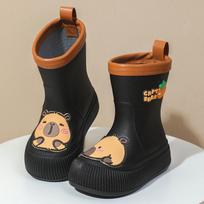 Vaikų Kapibaros Lietaus Batai: Mielas, Atsparus vandeniui, Neslystantis, Žemas/Vidutinio aukščio, Šiltas Size 32-33 black