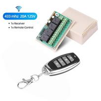 433 MHz Universalus belaidis nuotolinio valdymo pulto jungiklis DC 12V 10A 4 kanalų relės imtuvo modulis ir 4 kanalų RF 433MHz nuotolinio valdymo siųstuvas