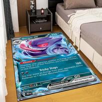 17 Styles Gengar Pokémon Cards Print Rug Carpet for Living Room Kids Bedroom Mat Sofa Doormat Floor Rug Home Decor Anti Slip Mat 40cm x 60cm blue