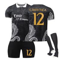 23-24 Džersiai Sporto Komandos Vienodos Aprangos Rinkinys Futbolo Treniruočių Kostiumo Rinkinys XS black