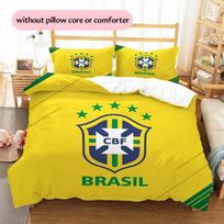 Brazilijos nacionalinės futbolo rinktinės rašto patalynės antklodės komplektas Namų dekoravimas Dovana (1 * antklodės užvalkalas + 2 * pagalvės užvalkalai be šerdies) 140x200cm