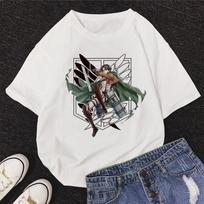 Rožiniai Japonų Anime Attack On Titan Moteriški Marškinėliai Levi Ackerman Akis Punk Viršūnės Vasaros Harajuku Laisvi Gotikiniai Trumpomis Rankovėmis Marškinėliai S gray