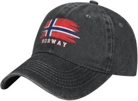 Norvegijos Vėliava Norse Džinsinis Medvilninis Unisex Reguliuojama Kepurė Patriotinės Kepurės Adjustable gray