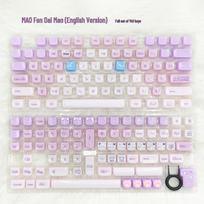 Candy Cat Glossy Mechanical Keyboard Keycap - Plush, Translucent, Double-shot Design white