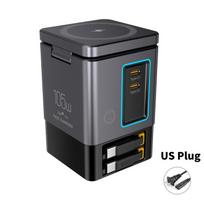 GaN 6 viename 105W magnetinis belaidis įkroviklio stovas 15W greitas belaidis įkrovimas stalinė doko stotelė iPhone16 15 14 13 Airpod