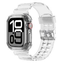 Dėklas+Dirželis Apple Watch juostai 46mm 42mm 45mm 44mm 40mm 41mm silikoninis dangtelis+Apyrankė correa iWatch Series 10 9 8 7 6 5 4 3 SE 2 42mm 44mm 45mm gray