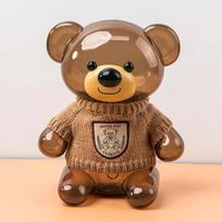 Kūrybinė dovana vaikams Moneta Piggy Bank Pinigų dėžutė Animacinių filmų Drabužiai Meškiukas Plastikinis Skaidrus Taupymas Plastikinis Piggy Bank Rood brown