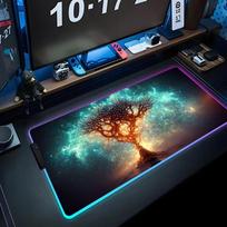 Tree of Life Mouse Pad RGB Gaming Mousepad Big LED Pad PC Desk Mat Luminous Mouse Pad Large Keyboard Mats Table Rug With Backlit RGB600x300x3mm